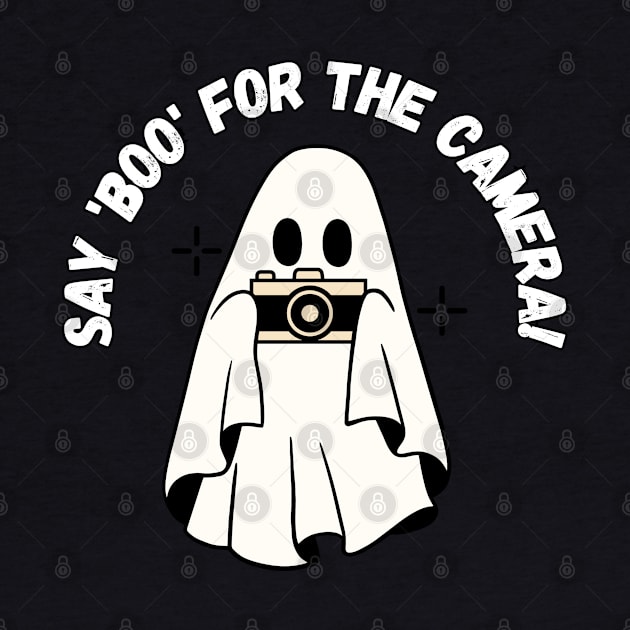 Say 'boo' for the camera! Cute halloween photographer ghost by Project Charlie